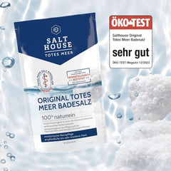 Salthouse Original Badesalz aus dem Toten Meer, Badesalz, beruhigende Hautreizungen, für empfindliche trockene Haut, 100 % natürlich, 500 Gramm Naty Shop Dusche & Bad