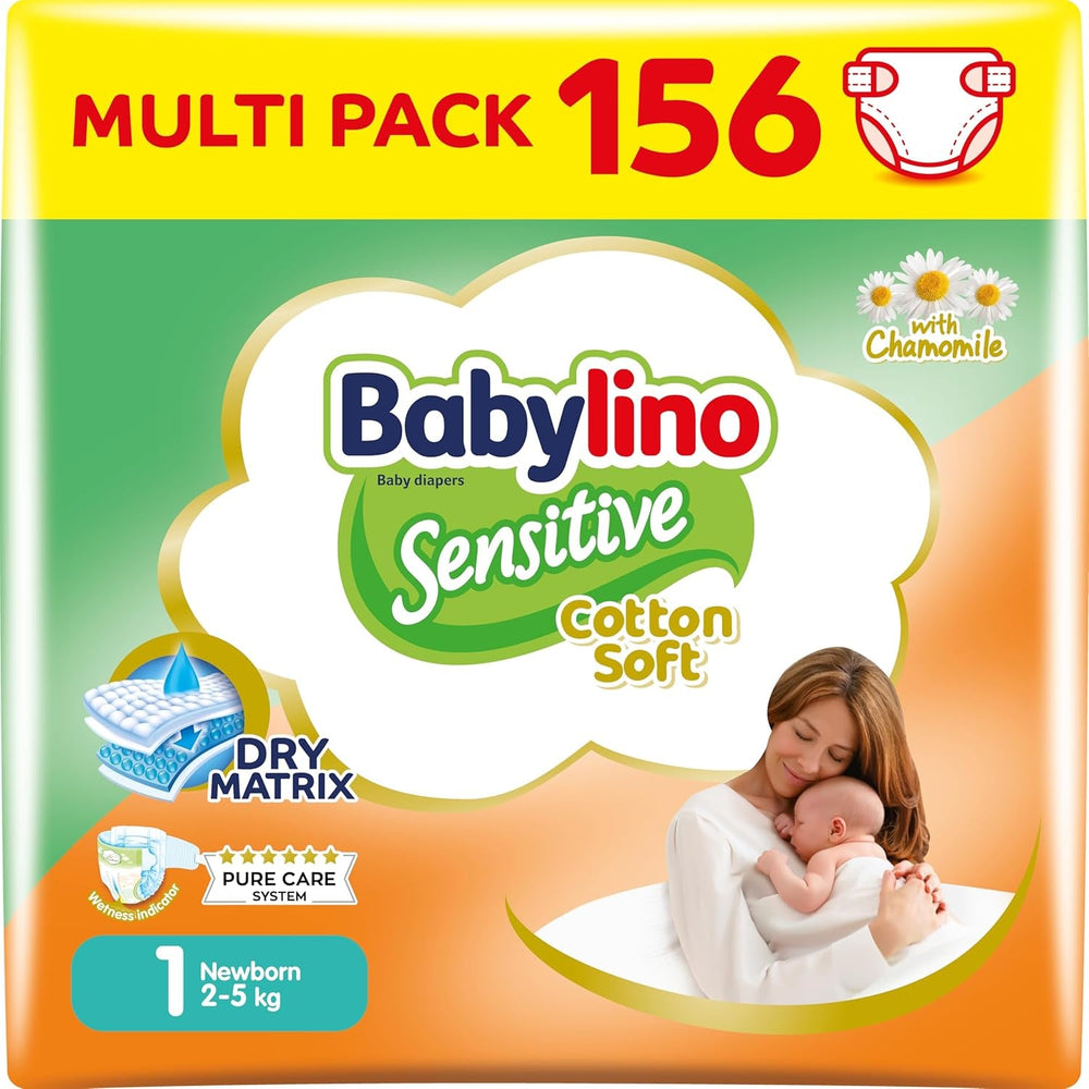 Scutece pentru bebeluși sensibili, mărimea 6, extra mari (13-18 kg), 114 scutece