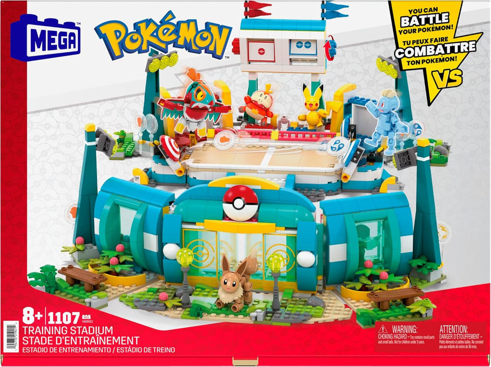 MEGA Pokémon Action Figure Building Toy, Arena de antrenament cu 1101 piese, joc de lupte și 5 figuri mobile pentru copii, HWR82 Action figures Naty Shop