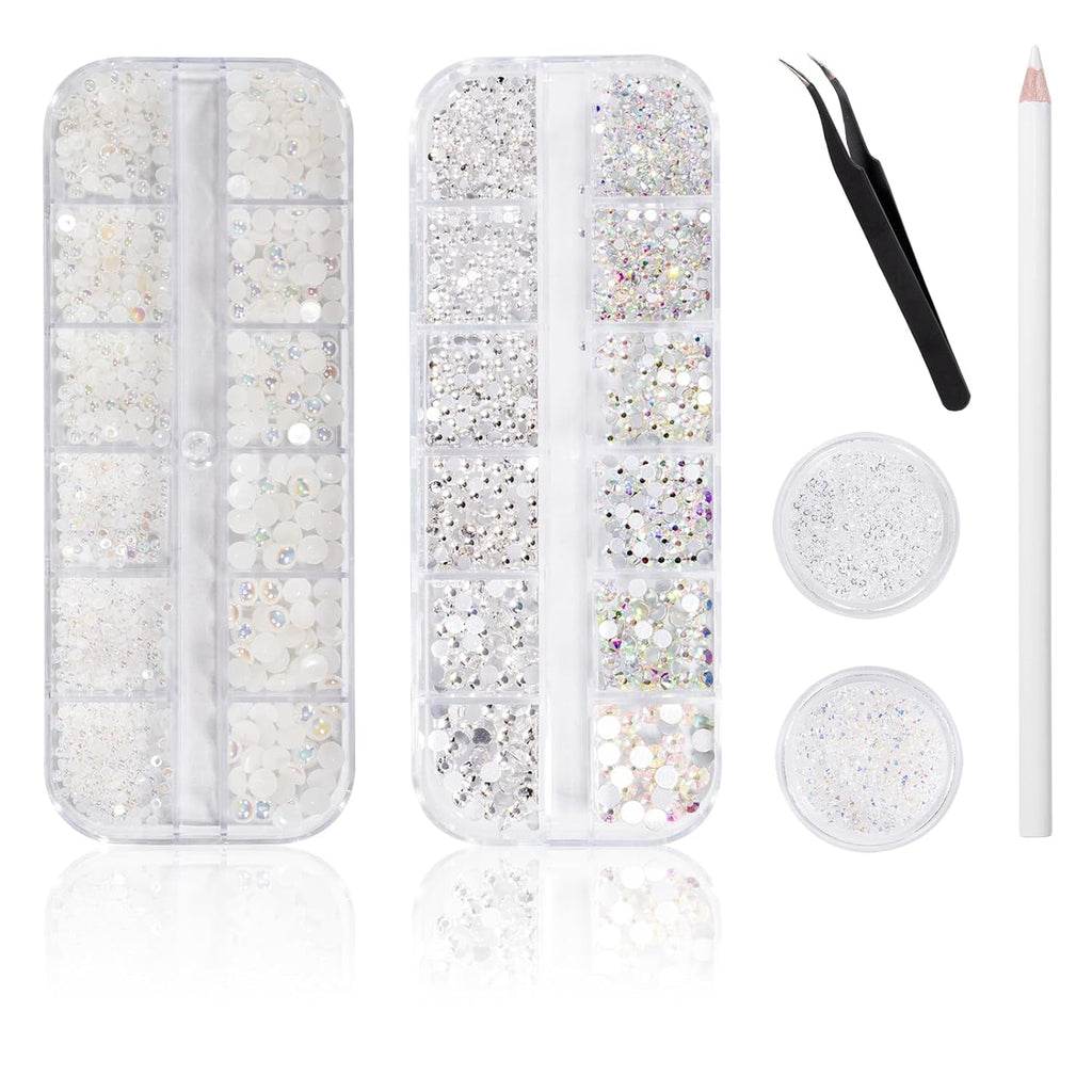 5600 Stück Strasssteine Nägel Nail Art,36 Farben Glitzersteine, Dekorationen Nagelsteine Für Nagelkunst, Einschließlich Wachsstift Für Strasssteine Und Strass-Picker