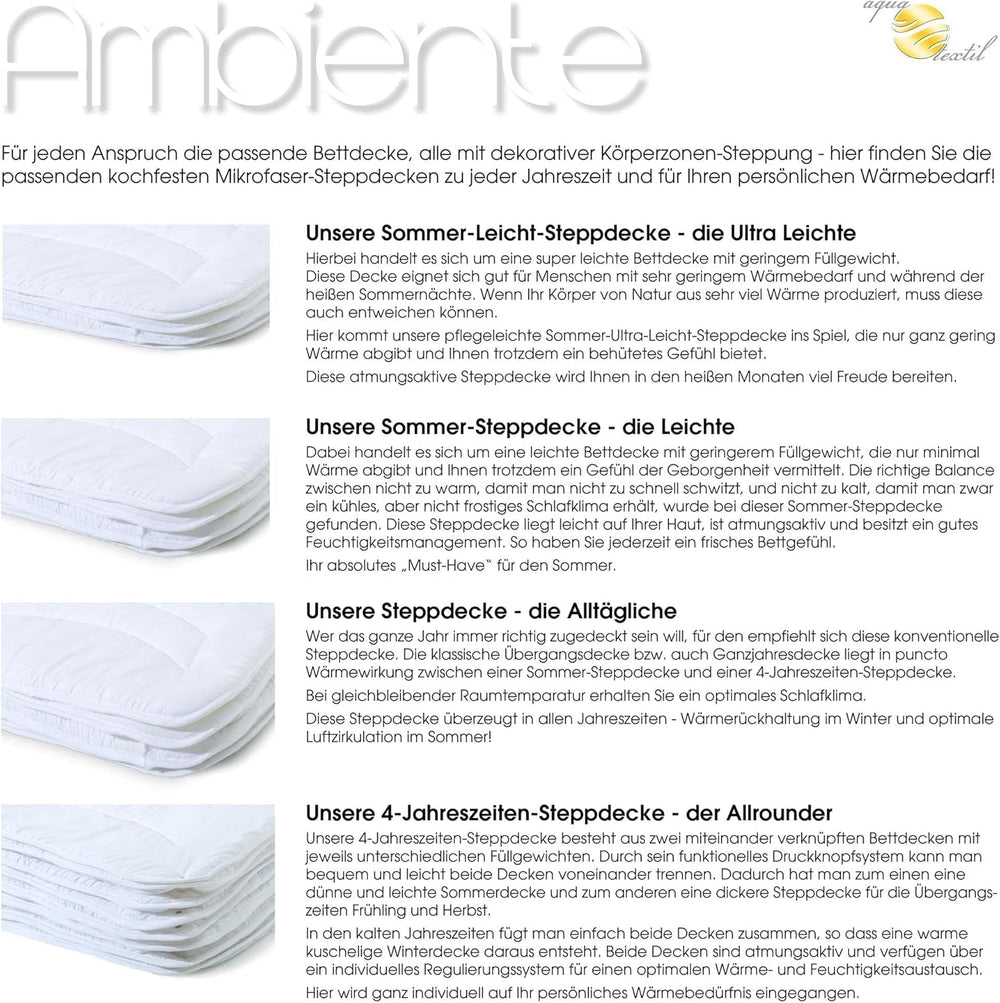 Ambiente vară plapumă ușoară 220 X 240 Cm Microfibre plapumă respirabil iarnă vară Plapumi si pilote Naty Shop