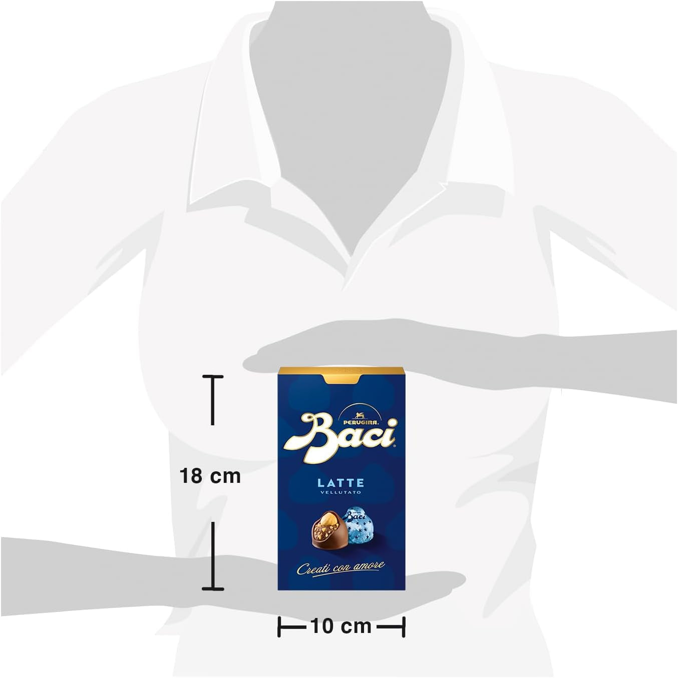 Perugina Baci, Schokolade mit Milchschokolade und Haselnussfüllung, 200 Gramm Naty Shop Chocolates