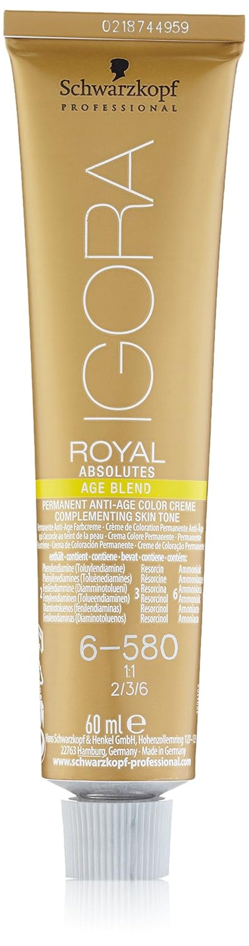 Igora Royal Absolute Age Blend Culoare de păr, 7-560 Blond mediu auriu ciocolată, 60 ml Vopsea pentru par Naty Shop 6-850 Blond închis Roșu auriu 60 Ml (1 pachet)