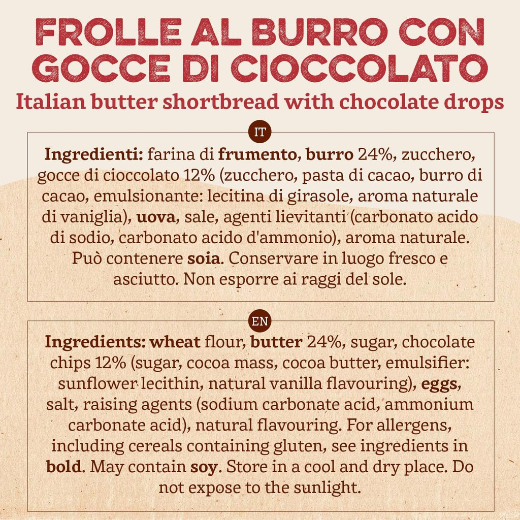 Aluat fraged cu unt și bucăți de ciocolată. Aluat fraged cu unt și bucăți de ciocolată, ideal pentru o gustare delicioasă. Încercați-le cu lapte sau cafea. Pachet de 150g