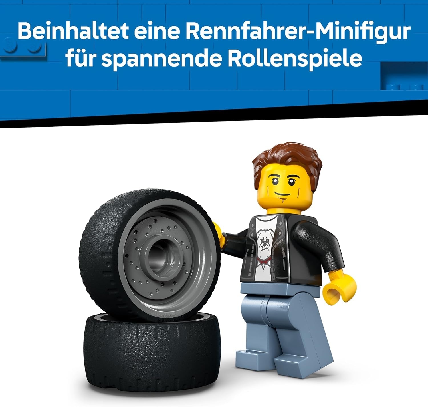 LEGO City Hot Rod - Race Car Toy w/a Driver Minifigure & Folding Roof - Fine Motor Skills Building Set - Small Birthday Gift Idea for 5+ Year Old Boys - 60485