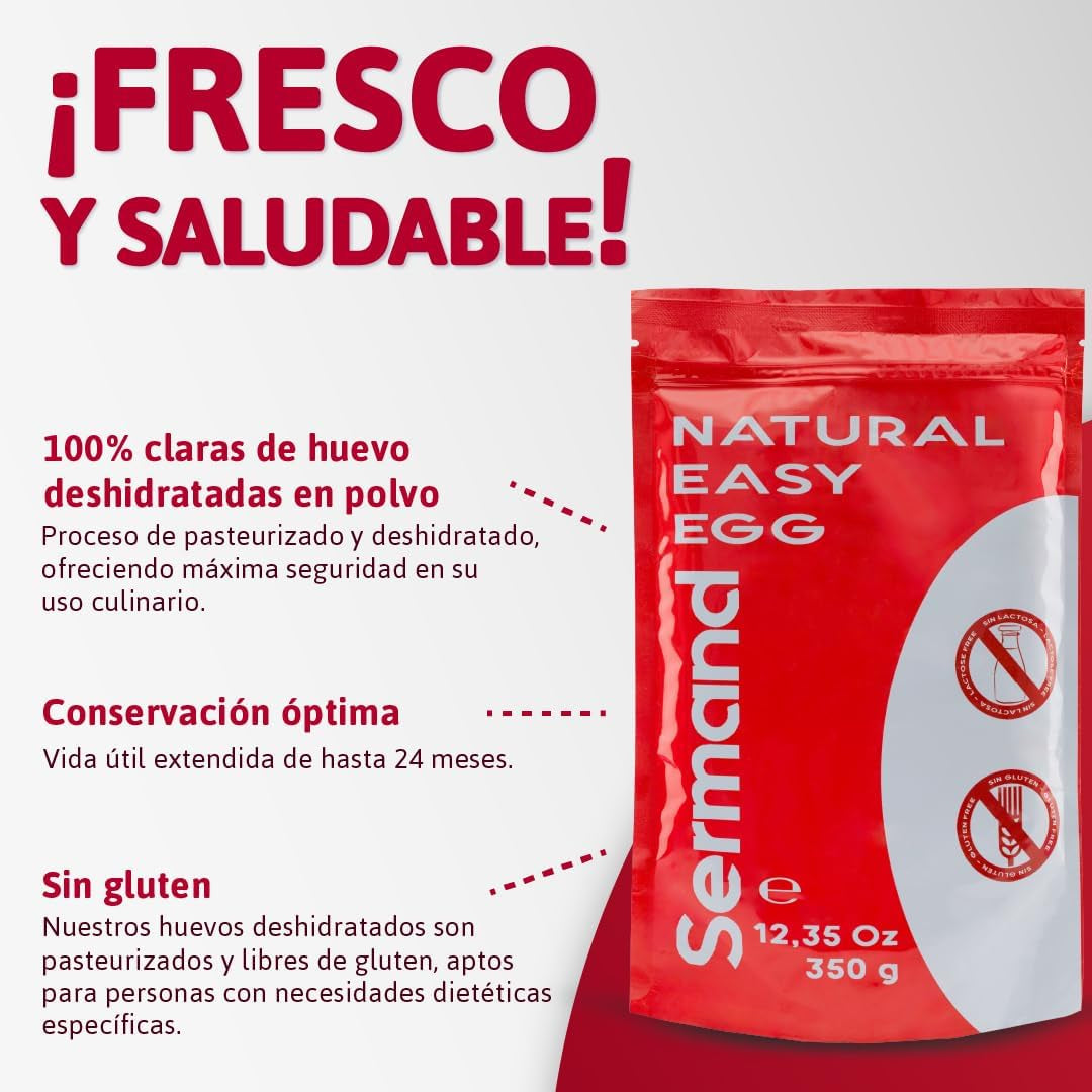 Eiklarpulver (350g) | Getrocknetes Eiklar Pulver | Eialbumin für Backen & Kochen | Ohne Zusatztoffee | Laktosefreie Zip-Bag-Verpackung