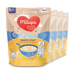 Milchbrei Milupa Sanfter Start – Brei für Babys ohne Gluten, ohne Palmöl – ohne Konservierungs- und Farbstoffe – ab dem 5. Monat Mutter und Kind Naty Shop Abendbrei