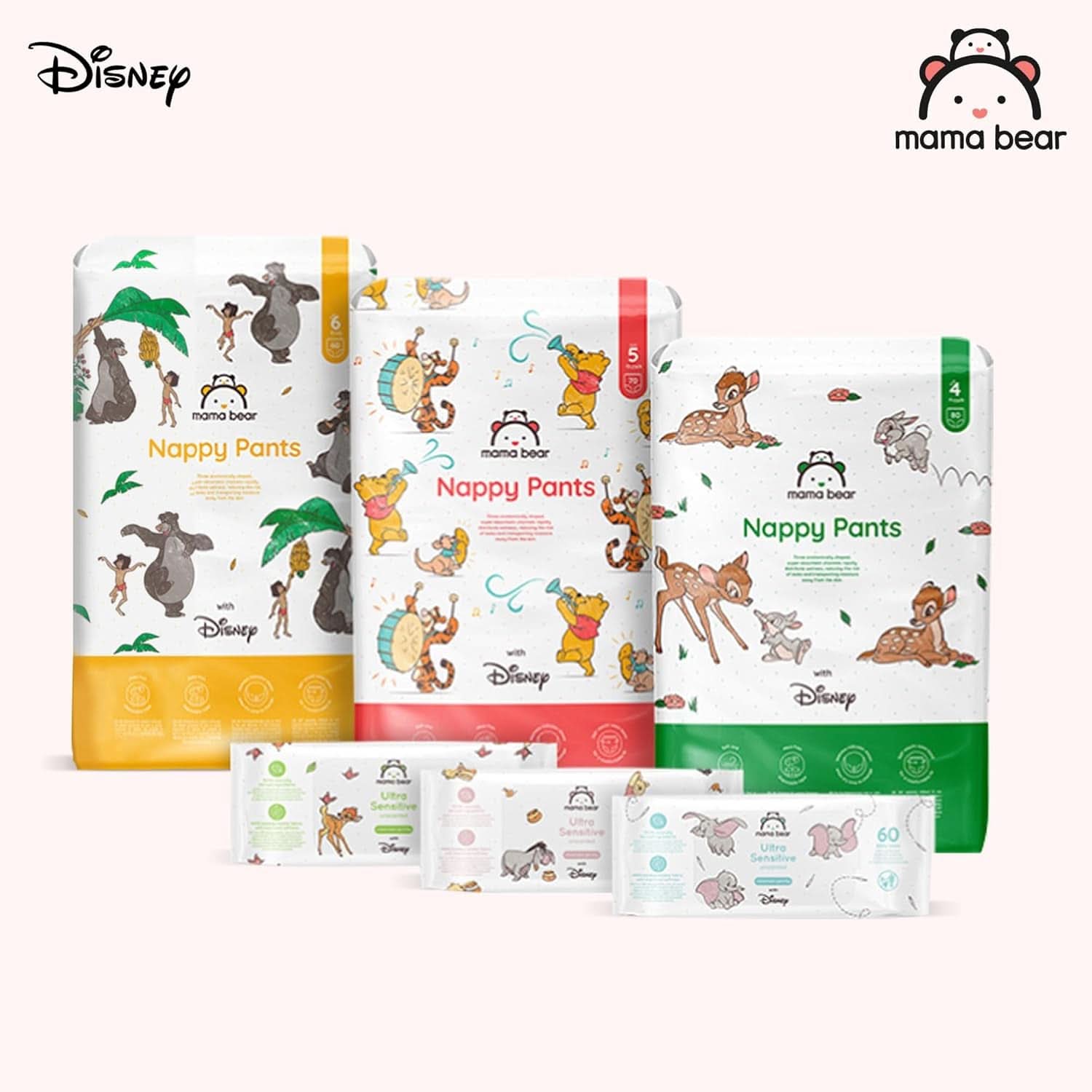 Scutece Mama Bear Disney, mărimea 5 (12-17 kg), alb, 70 bucăți Mama si Copilul Naty Shop