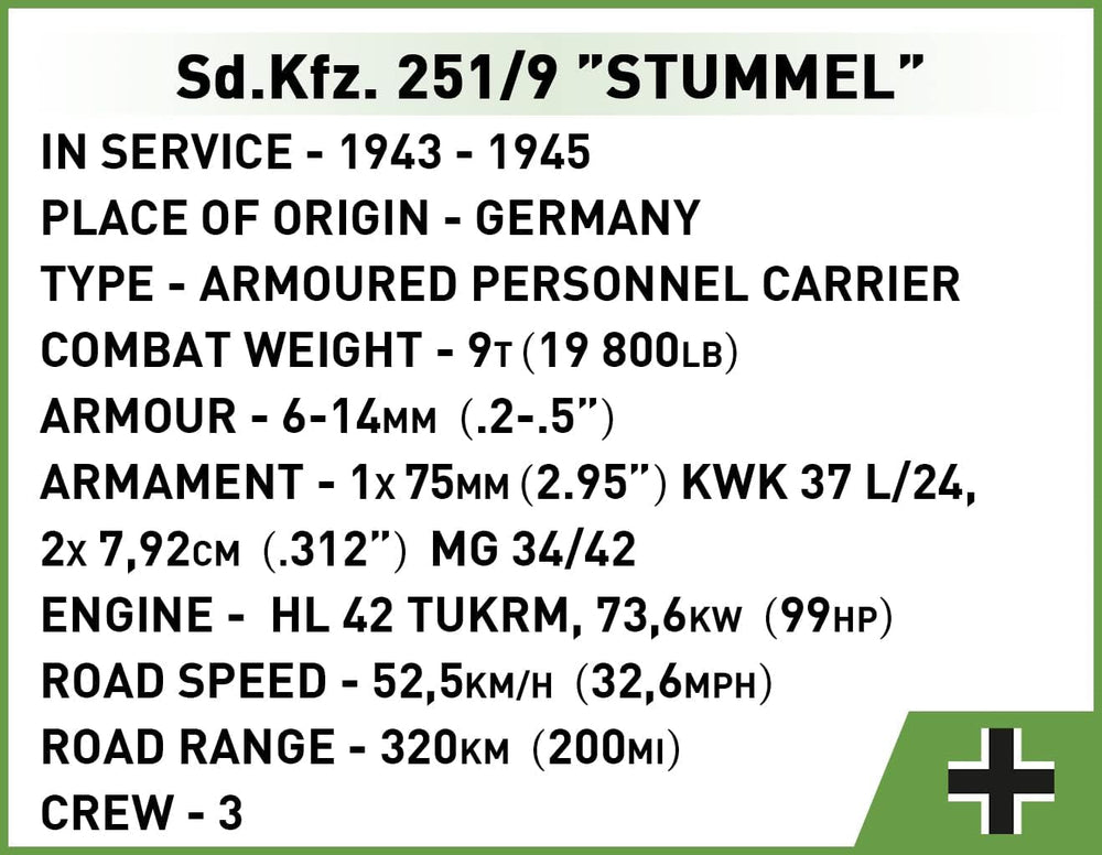 COBI 2283 sd.kfz.251/9 Army Bausteine, Various