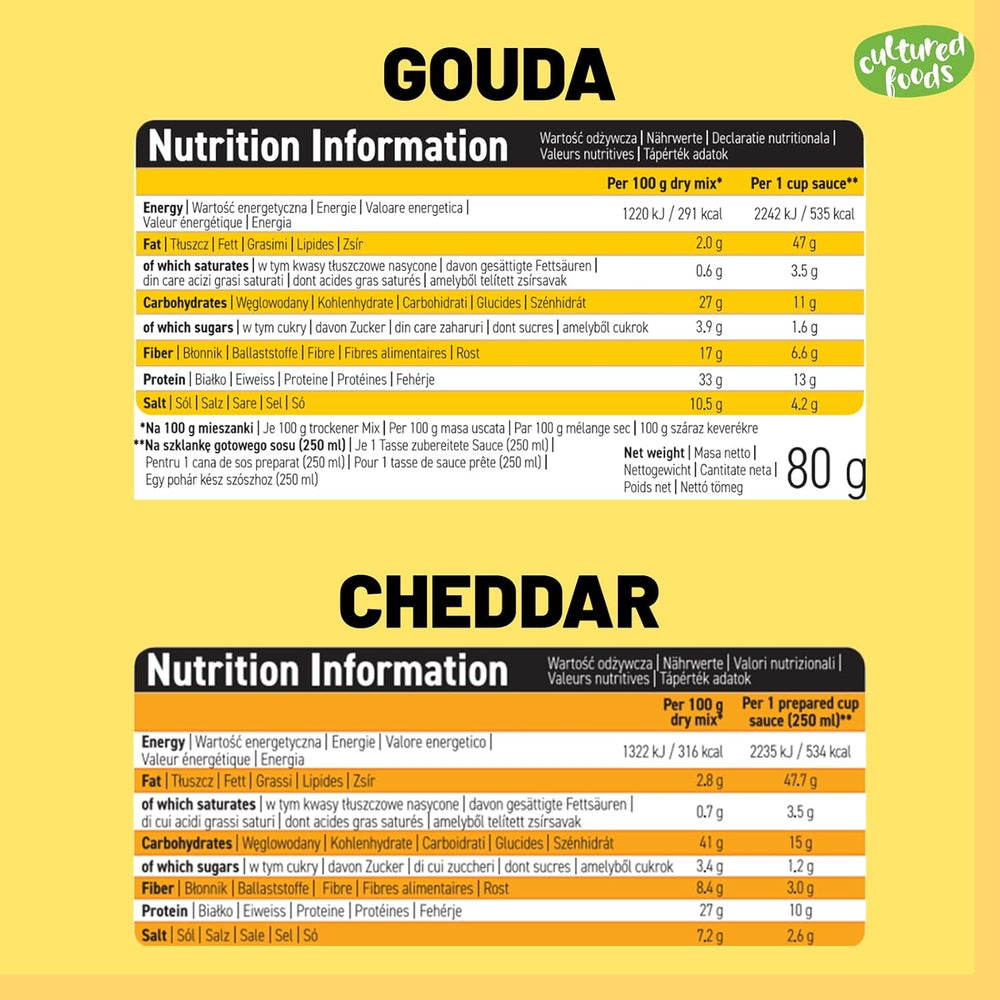 Cultured Foods Vegan 3er Set Vegan Mac And Cheese, Gouda Sauce, Cheddar Sauce, Laktosefrei Glutenfrei MAC & CHEEZ CHEATCHEEZ