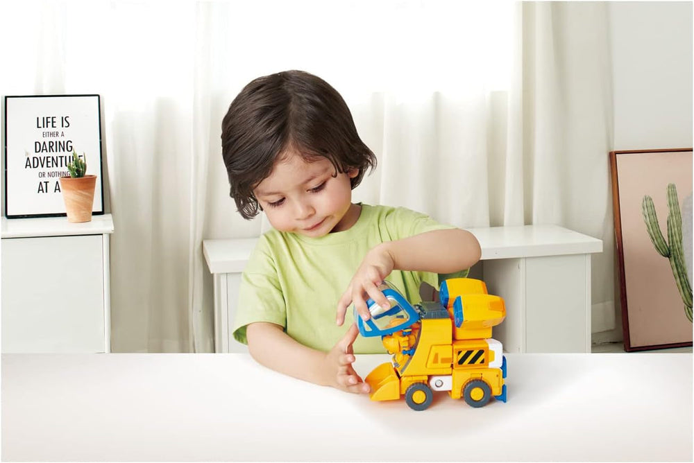 Super Wings EU750322 – Transformierender neuer Roboteranzug Donnie, ca. 23 cm große Actionfigur für Kinder, verwandelbares Spielzeugflugzeug und Roboter-Actionfigur, gelbe Actionfiguren, Naty Shop