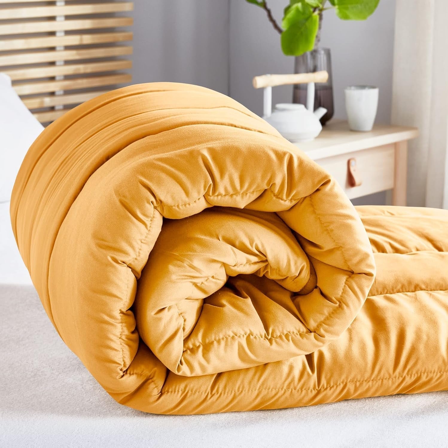 Pikolin Home – Wendedecke 300 G – zweifarbige nordische Füllung – für Bett 150 – bequem, warm, atmungsaktiv, blau, 240 x 220 cm Steppdecken und Steppdecken Naty Shop