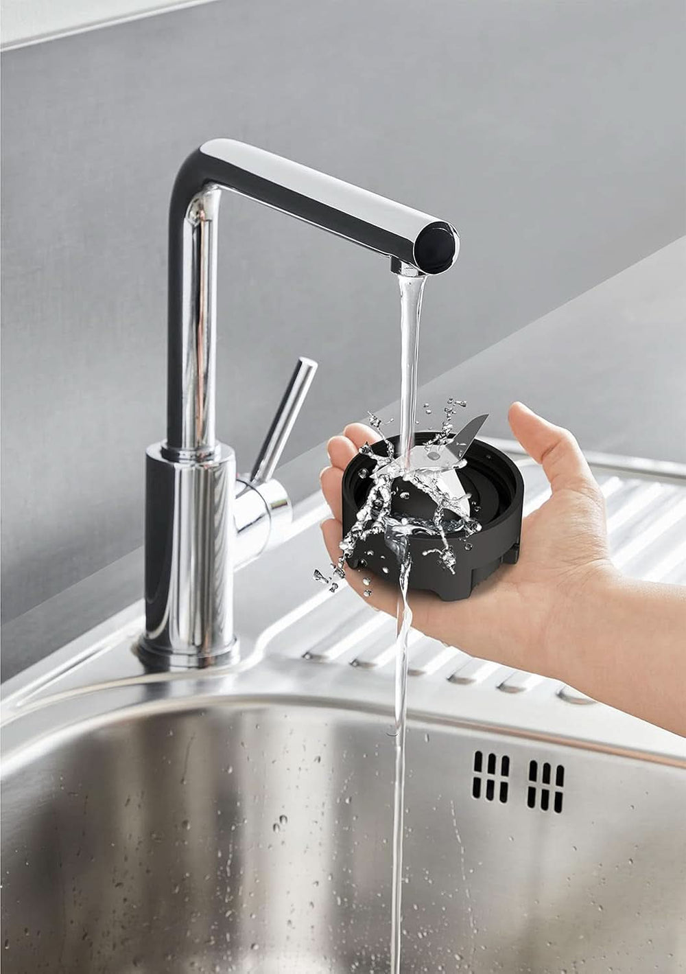 Tefal BL15FD Mix Und Move Mini-Standmixer, 300 Watt, 2 Flaschen To-Go in Premium Tritan, Kompaktes Design, Einfach Zu Reinigen, Abnehmbare Klingen, Einknopfbedienung, Silber/Grau Mutter und Kind Naty Shop