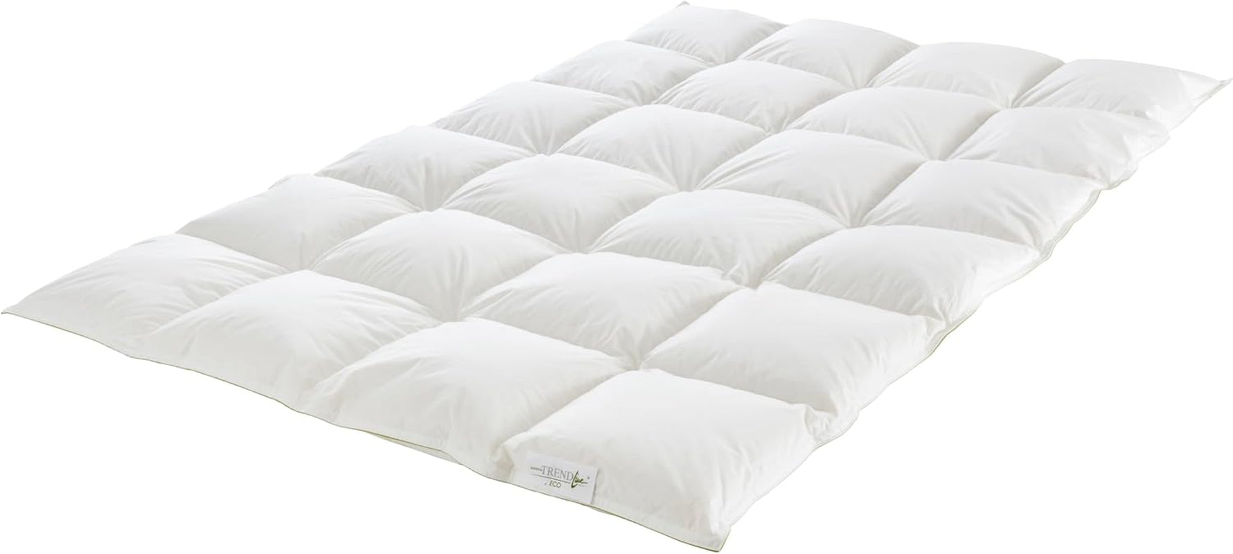 Badenia Trendline Eco warme Bettdecke mit 90 % Daunen und 10 % Federn Klasse I, 135 x 200 cm, weiß, Öko-Tex-zertifiziert, hergestellt nach dem deutschen Qualitätsstandard Steppdecken und Bettdecken Naty Shop