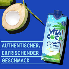Vita Coco Pure Coconut Water 12 X 330 ml, natürliche Feuchtigkeitscreme mit Elektrolyten, glutenfrei, voller Vitamin C und Kalium. Alkoholfreie Getränke Naty Shop