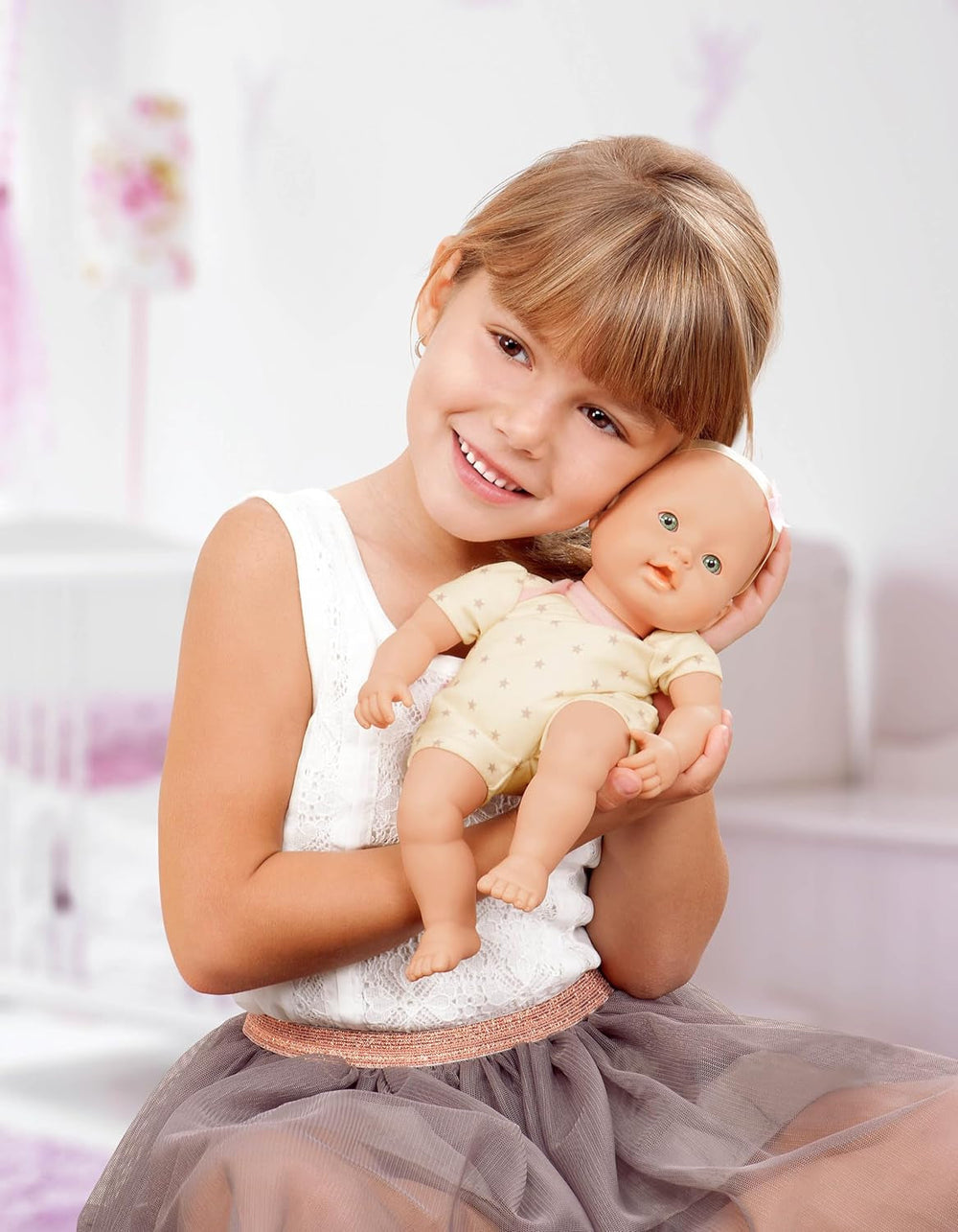 Păpușă Baby Sweetheart - Seara de culcare - 31 cm - Corp moale - Accesoriu pentru suzetă - Joc de simulare - Jucărie pentru copii de 3 ani și peste