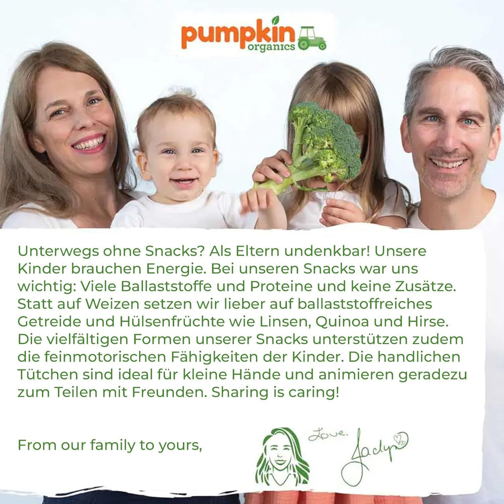 Inele multicereale organice Pumpkin Organics pentru copii, morcov și mango (pachet de 8) Gustări pentru bebeluși fără aditivi de la 12 luni - fără alergeni² și fără gluten³ Gustări crocante pentru copii (8 x 20g)