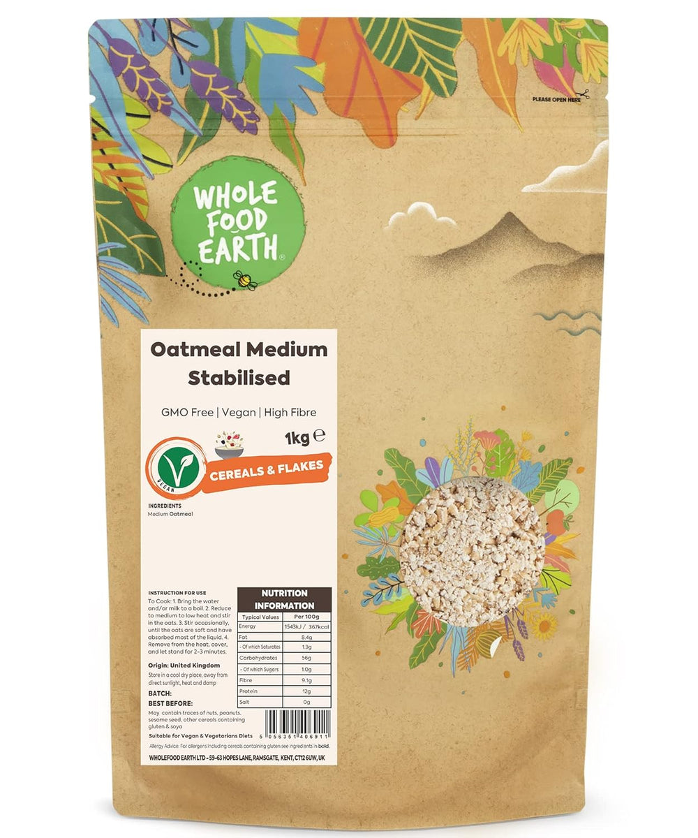 Wholefood Earth Pinhead Haferflocken grob stabilisiert 3 kg | GVO-frei | Reich an Ballaststoffen