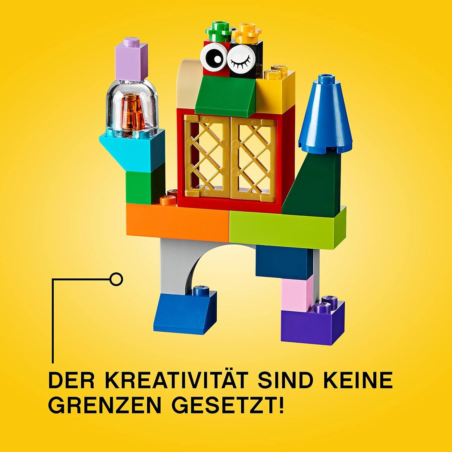 LEGO Classic Große Bausteine-Box, Konstruktionsspielzeug für Mädchen und Jungen mit Aufbewahrungsbox, enthält Bunte Steine, Reifen, Türen, etc. in 33 Farben, Geschenk für Kinder ab 4 Jahren 10698