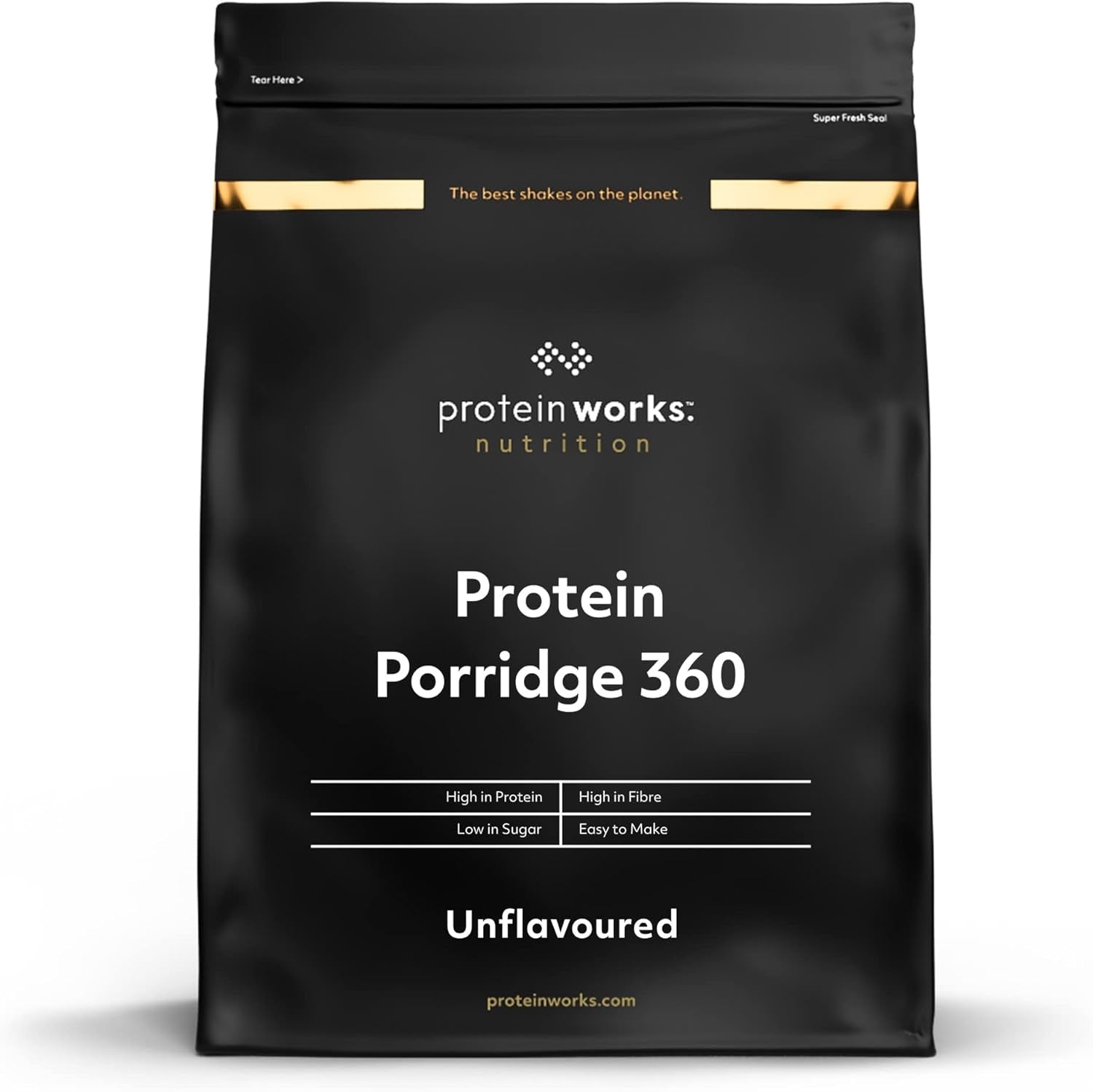 Protein Works - Protein Porridge 360 | Mit Zusätzlichen Vitaminen & Mineralien | Proteinreiches Frühstück | Kalorienarme Haferflocken | 6 Servings | Natürlich | 500G Cereale Naty Shop 2 Kg (1Er Pack) Natürlich