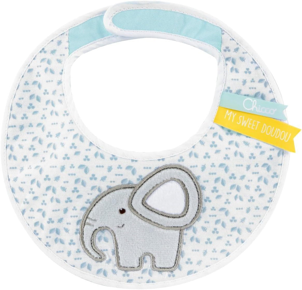 Chicco meal gift set Dou Dou, set format din bavetă, jucărie pentru scaun înalt cu ventuză în formă de pui drăguț, cu două zornăitoare colorate, ușor de prins de la 6 luni Jucarii Bebe Naty Shop