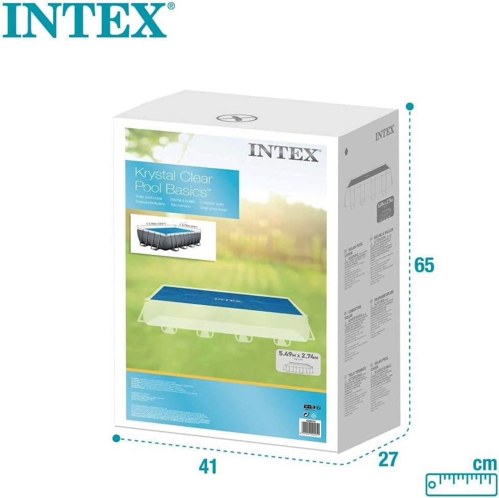 Husă solară Intex pentru saltea dreptunghiulară Ultra Frame 549 x 274 cm, grosime 160 microni, dimensiuni fabricate: 538 x 253 cm, 28016, albastră