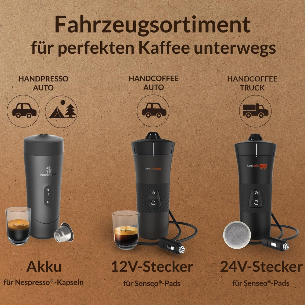 Handpresso - Handcoffee Truck 21010 | Espressor cu capsule Senseo pentru camioane 24V | Espressor pentru camion 24V, Espressor cu capsule de călătorie | Espressor pentru camion 24V pentru călătorii