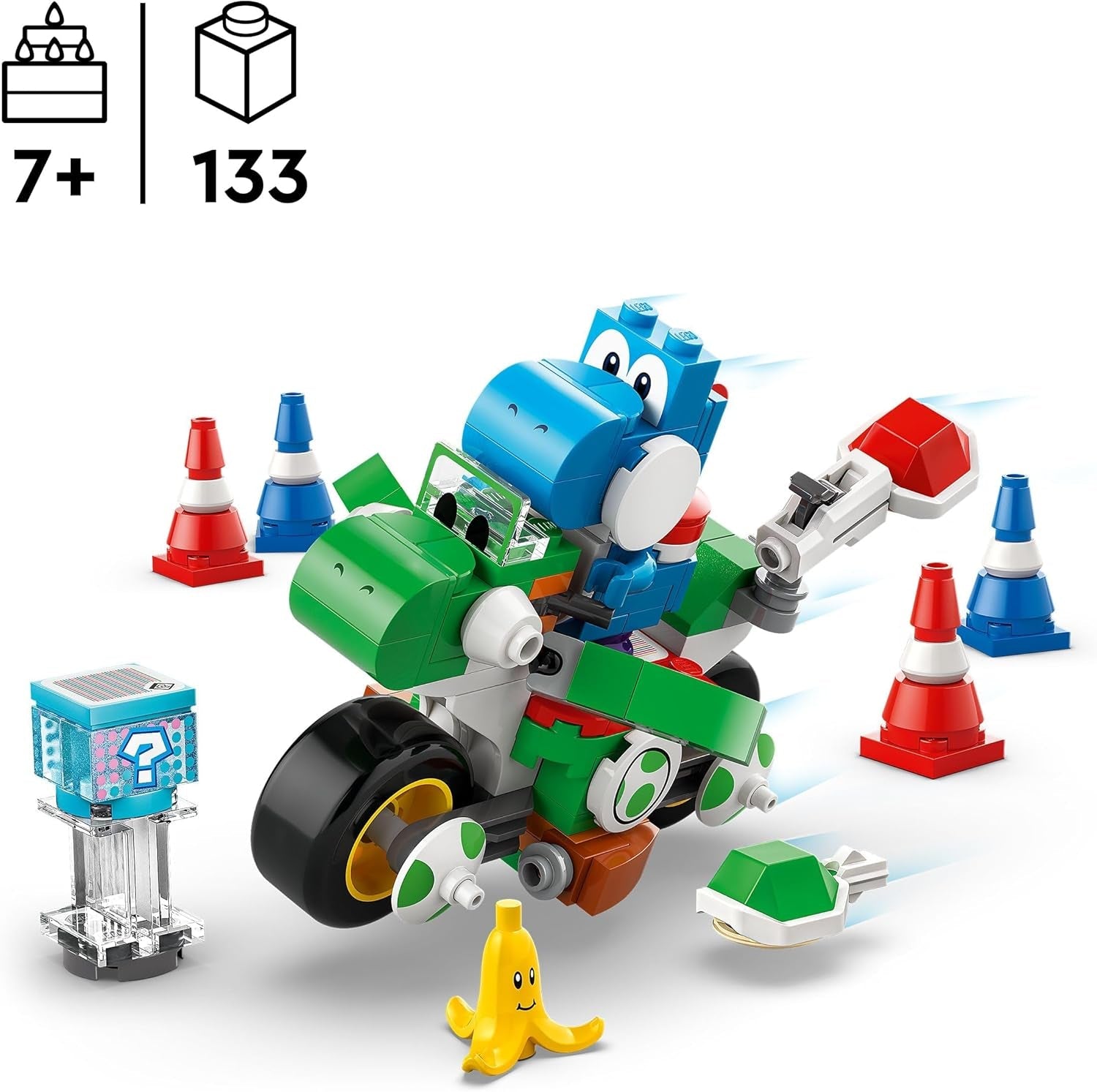 LEGO Super Mario: Mario Kart - Yoshi Bike, set de aventuri Nintendo de colecționat, cadou pentru copii, băieți, fete și gameri de la 7 ani, set de colecție cu figura Yoshi 72031 Seturi de constructie Besuche den LEGO-Store