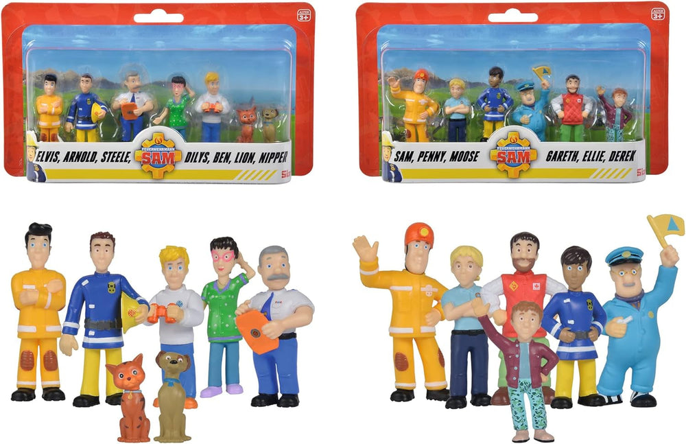 Simba 109252538 – Feuerwehrmann Sam Figuren-Set, 6 Teile, 2 sortiert, nur eine Version im Lieferumfang enthalten, 5–7 cm große Spielfiguren, ab 3 Jahren. Actionfiguren Naty Shop
