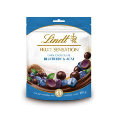 Lindt Chocolate Sensation Fruit Blueberry and Acai | 150 g | Sferă de ciocolată neagră cu umplutură rafinată de fructe pe bază de mere | Cadou de ciocolată | Cadou de ciocolată