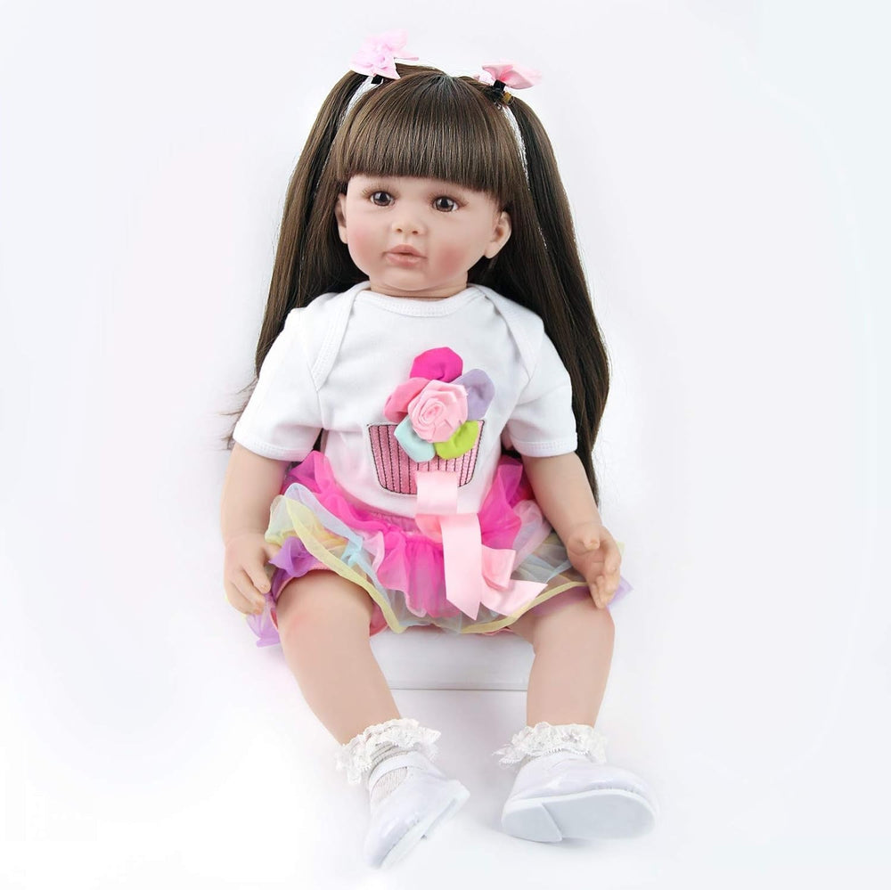 ZIYIUI Păpuși Reborn Baby de 24 de inci, Păpuși realiste cu corp moale, Păpuși Reborn Baby lucrate manual de 60 cm, Cadouri de Crăciun