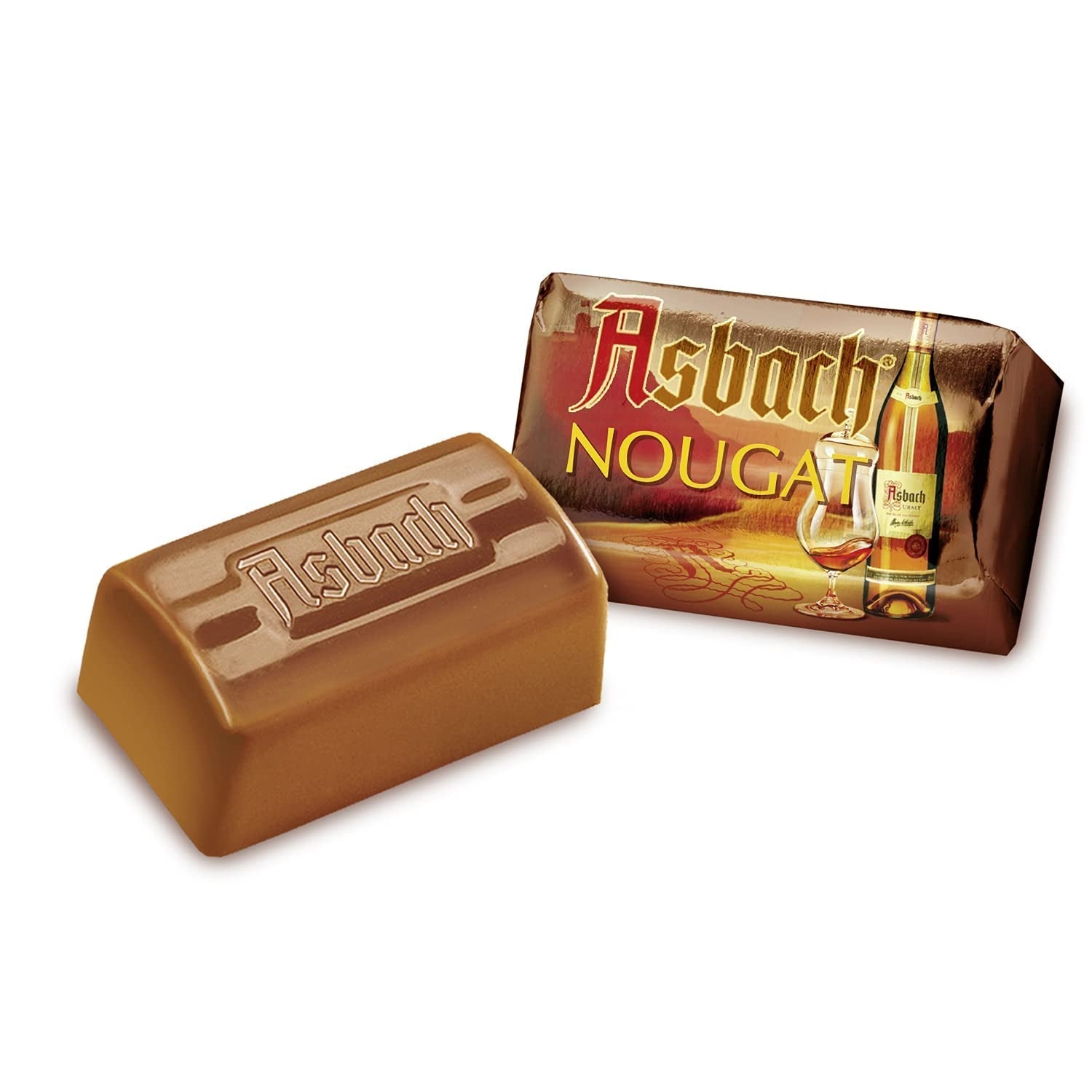 RCP Asbach Pralinenmischung, mit und ohne Kruste, flüssige Füllung, alkoholisch, wunderbares Geschenk, 2 x 125 Gramm Naty Shop Pralinen