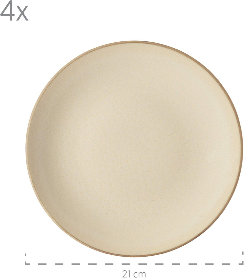 MÄSER 931736 Geschirr-Set Für 4 Personen Im Mediterranen Vintage-Look, 16-Teiliges Kombiservice in Sandigem Grau, Keramik, Sandgrau Tableware sets Naty Shop