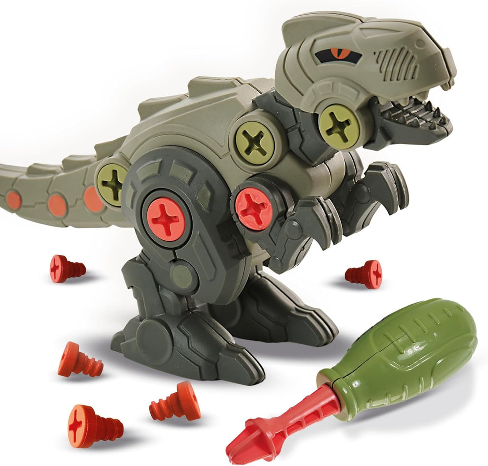 SES Creative 14291 Dino-Schraubkonstruktionen - Kreatives Bauset für Kinder ab 5 Jahren - Baue einen T-Rex und Triceratops - Fördert Problemlösungsfähigkeiten und Spaß, Weiß