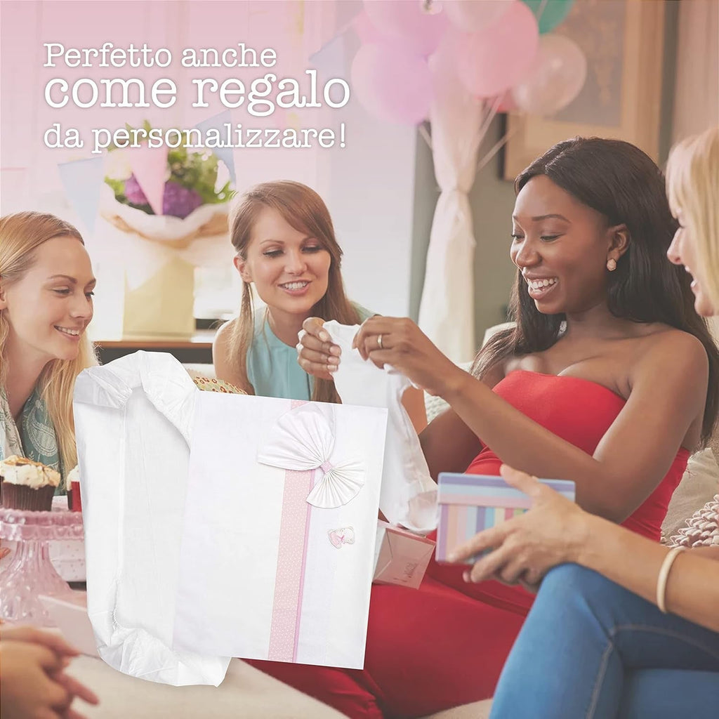 Set de lenjerie de pat Carrycot alb și roz, format din 1 cearșaf cu colțuri, 1 cearșaf de sus cu panglică Aida pentru broderie și 1 față de pernă, 100% bumbac, Made in Italy Plapumi si pilote Naty Shop