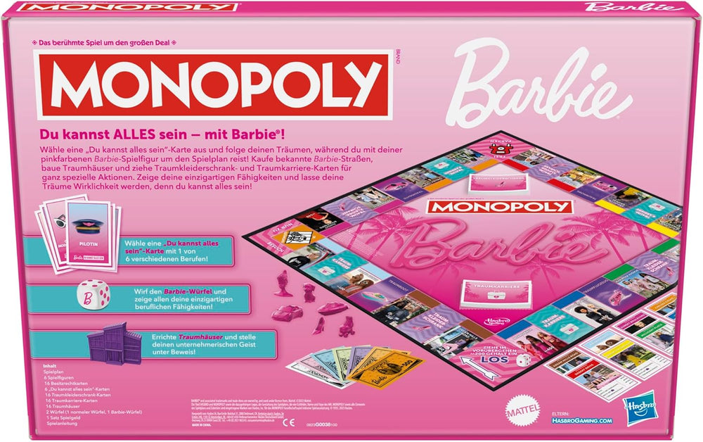 Barbie Edition, das klassische Brettspiel, inspiriert von Barbies Traumwelt und ihren Abenteuern, ist ein originelles Spiel für Kinder und Jugendliche.