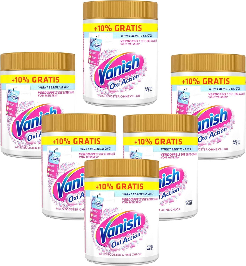 Vanish Oxi Action Powerwhite Powder – 1 x 1,125 kg – chlorfreier Fleckenentferner und Wäscheverbesserungspulver – für weiße Wäsche