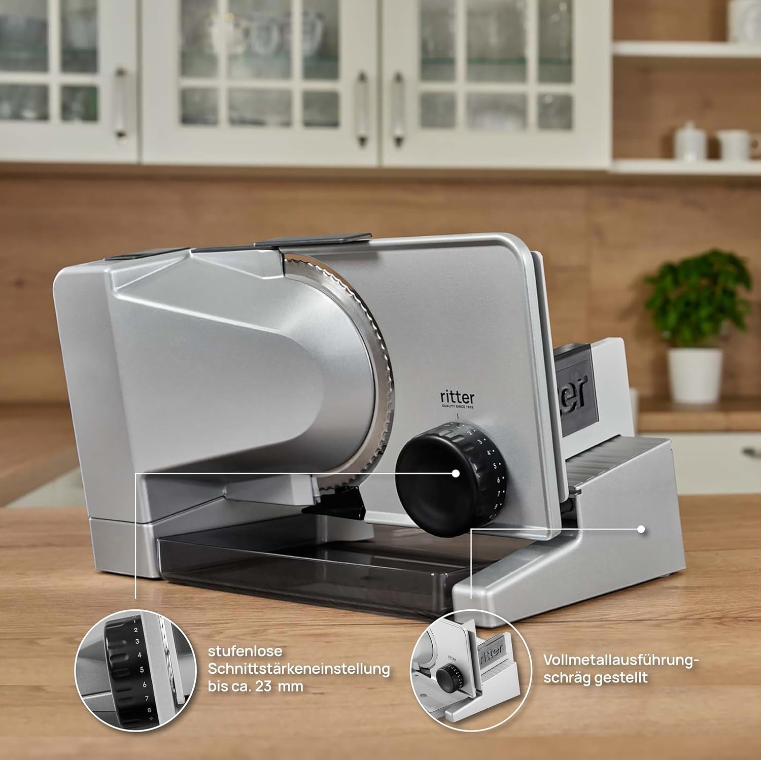Ritter Serano 5 Multifunktionaler elektrischer Allesschneider, hergestellt in Deutschland Rasnite und Allesschneider Naty Shop