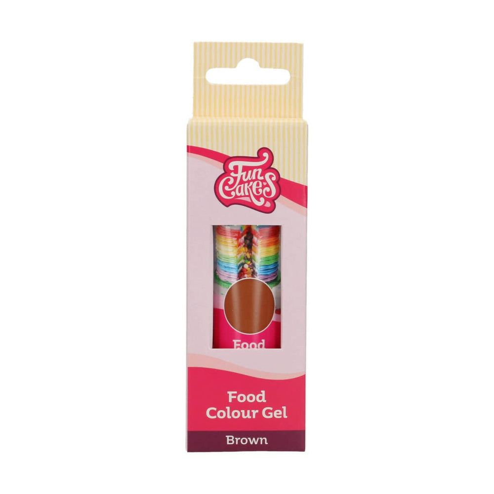Colorant alimentar Funcakes, gel maro: Colorant alimentar foarte concentrat pentru aluat, cremă, fondant și marțipan. Dozare ușoară. Picătură individuală pentru a crea culori vibrante. Halal. 30 g.