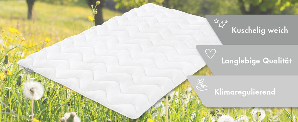 Traumnacht leichte Sommerbettdecke 155X220 cm, antiallergische Bettdecke, speziell für den Sommer, mit angenehm weichem Mikrofaserbezug, Öko-Tex-zertifiziert, hergestellt nach dem deutschen Qualitätsstandard Bettdecken und Steppdecken Naty Shop