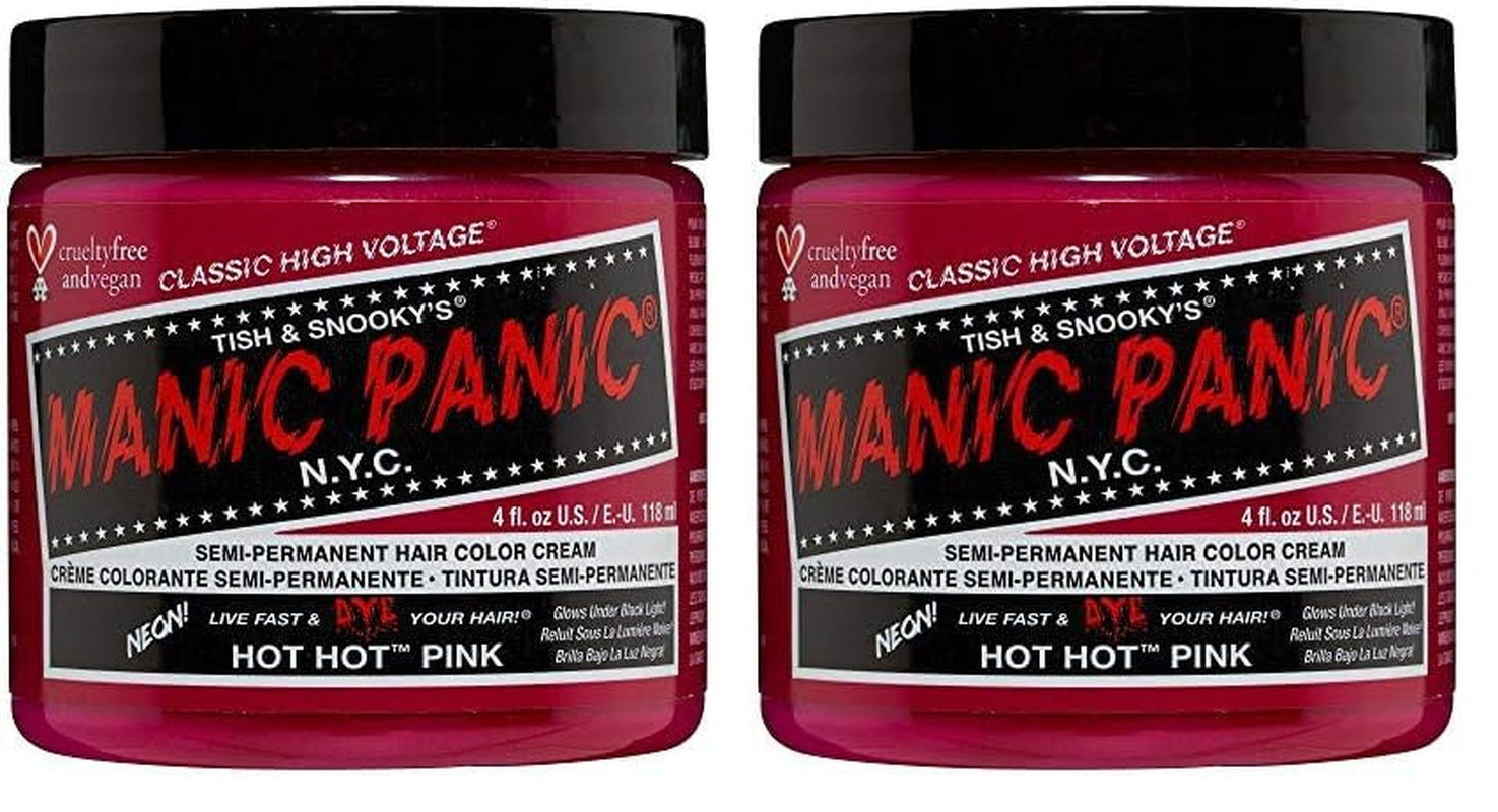 Manic Panic Hot Hot Pink Classic Cream, Vegano, fără cruzime, vopsea de păr semipermanentă 118ml Vopsea pentru par Naty Shop Roz fierbinte fierbinte 118 Ml (pachet de 2)