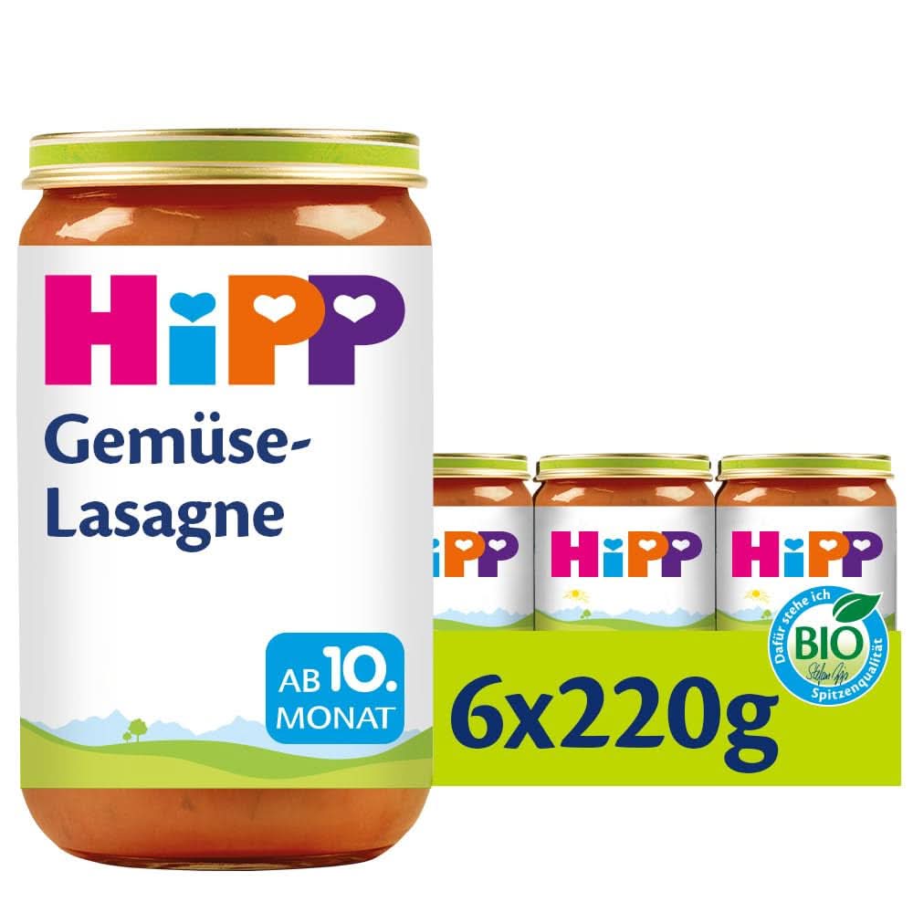 Hipp Pasta Bambini - Lasagna cu legume, pachet de 6 (6 X 220 g) Mama si Copilul Naty Shop
