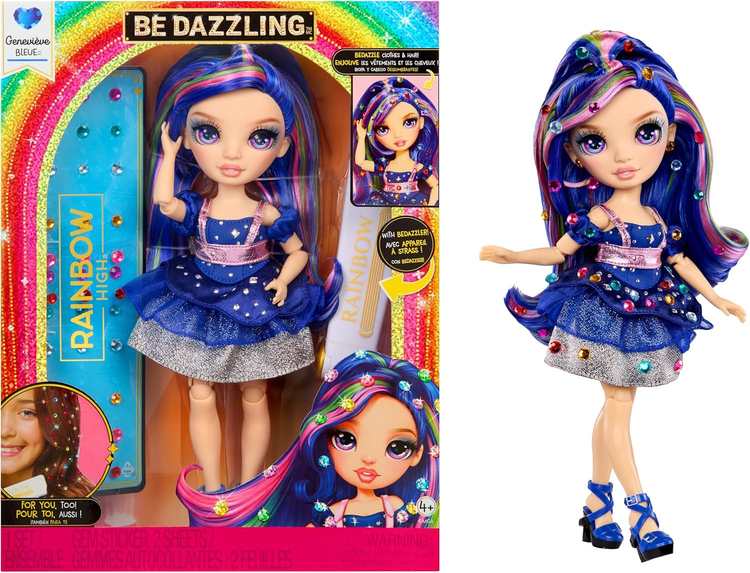 Rainbow High Be Dazzling – Adeline Rose – Rosa 28 cm Modepuppe mit Verzierungswerkzeug, Funkelnden Schmucksteinen und Styling-Accessoires