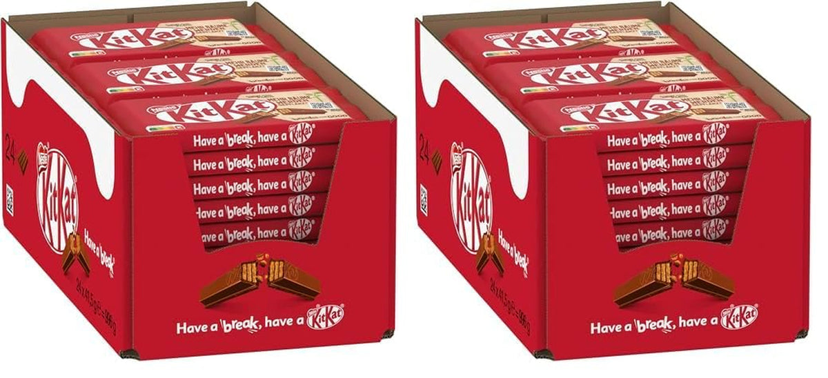 Batoane Nestlé Classic Chocolate, Batoane crocante cu ciocolată cu lapte și napolitană crocantă, pachet de 48 (24 x 41,5 g)