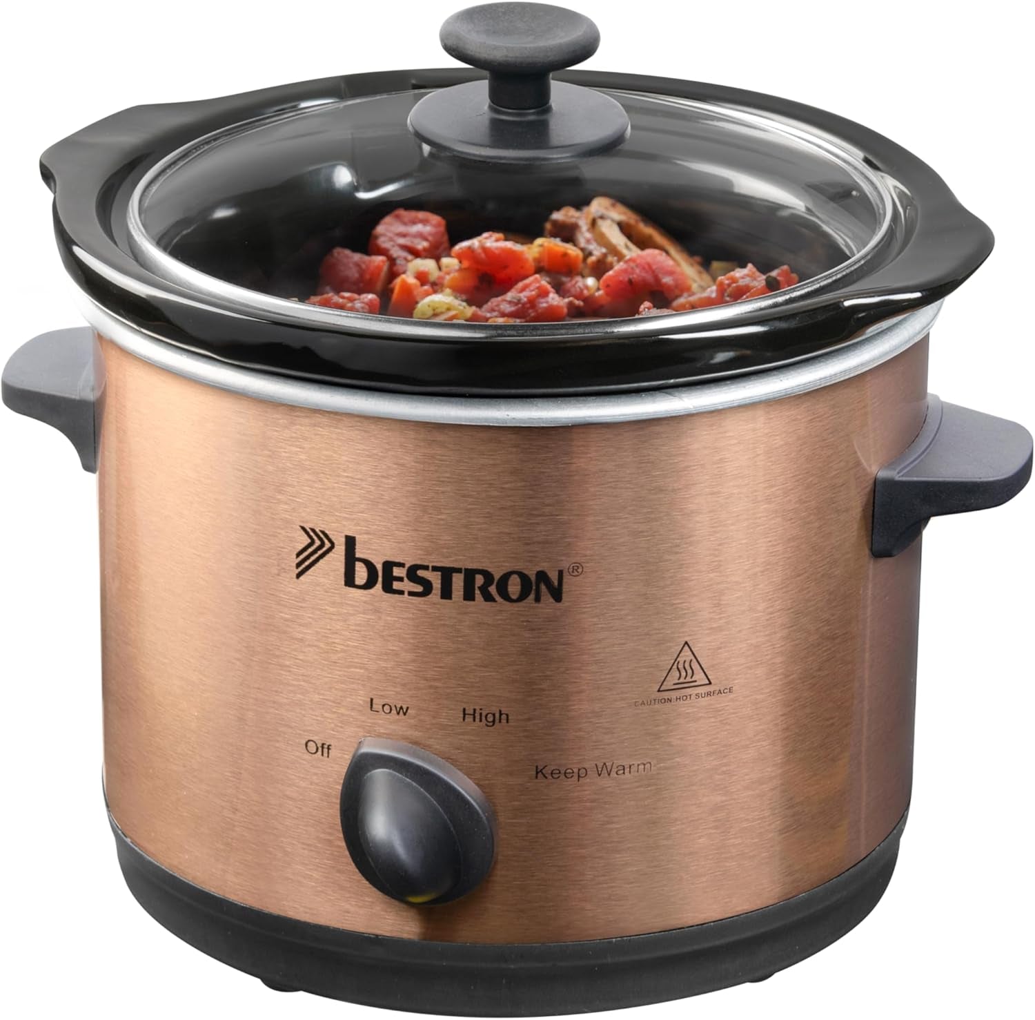 Bestron slow cooker cu tigaie ceramică și capac din sticlă, termostat cu 3 niveluri, ideal pentru multe feluri de mâncare, cum ar fi carne, supe și legume, 3,5 litri, culoare: argintiu Slow Cooker Naty Shop Aramiu 2 persoane