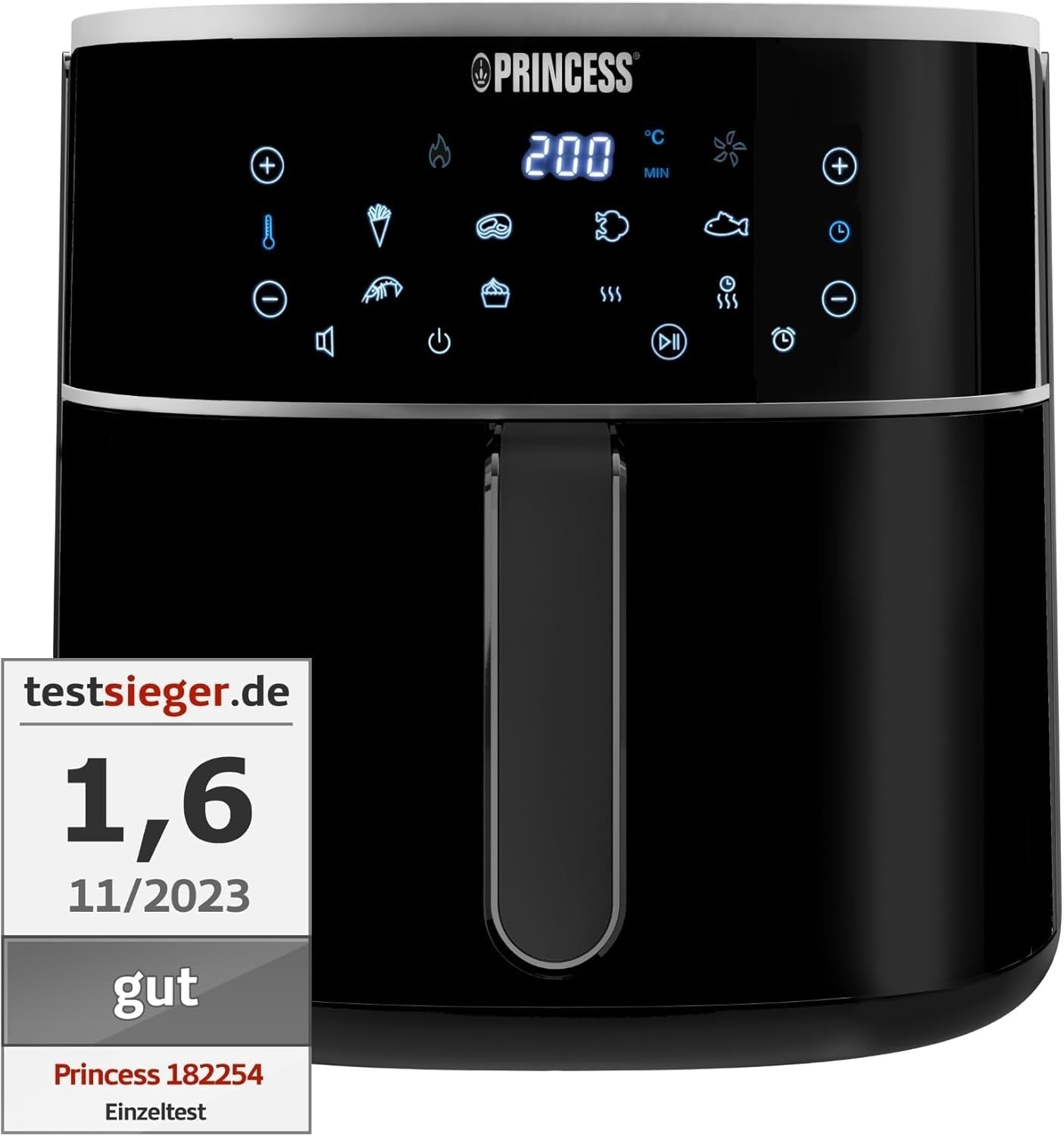 Princess Digital Hot Air Fryer - Capacitate variabilă a vasului - 8 litri maxim - 6 programe presetate Electrocasnice Naty Shop 8 litri