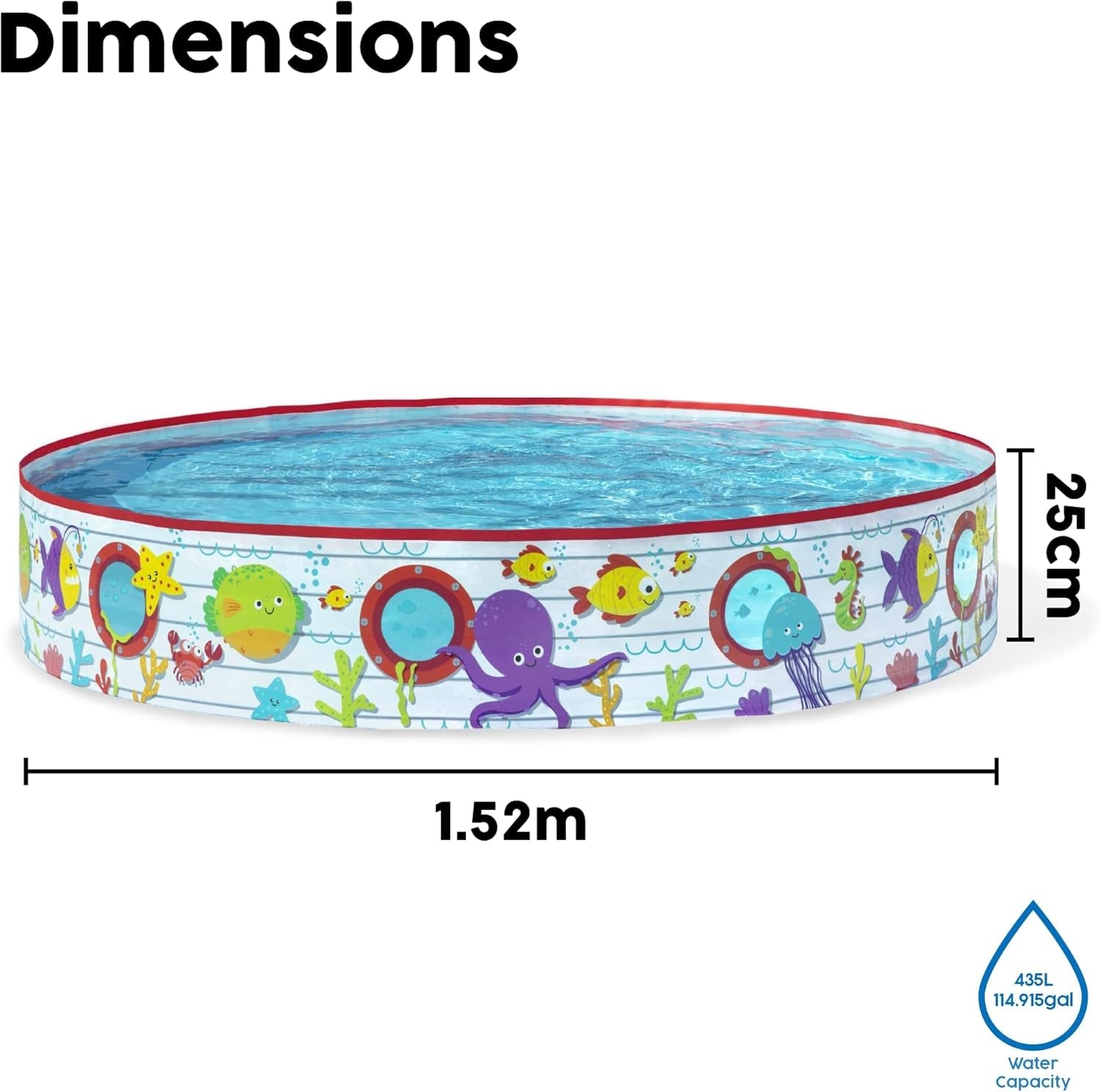 Piscină pentru copii Bestway FillN Fun, lume subacvatică, 152 x 25 cm