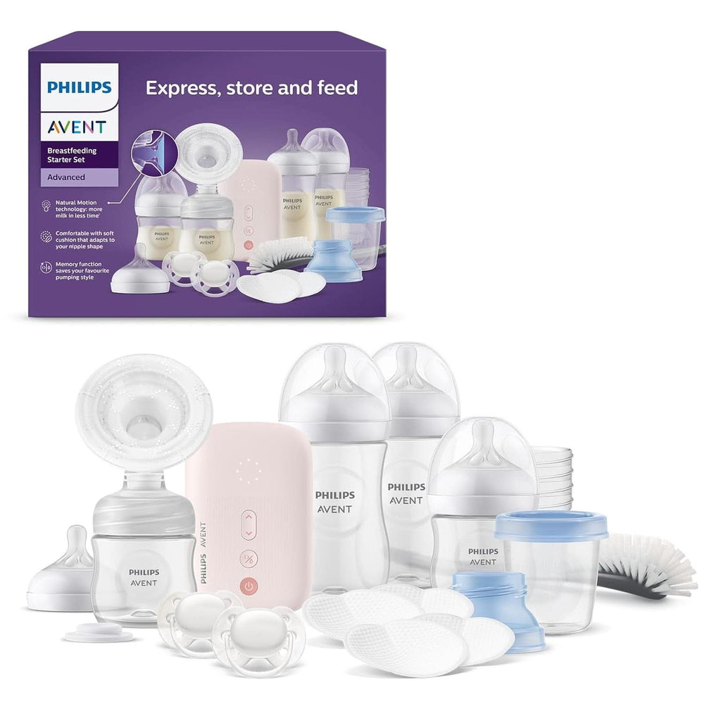 Philips Avent Elektrische Natural Motion Milchpumpe - Set Zum Abpumpen, Aufbewahren Und Füttern Inkl. Flaschen, Schnuller Und Becher (Modell SCD340/31) Lebensmittel- und Stillzubehör Bebe Naty Shop