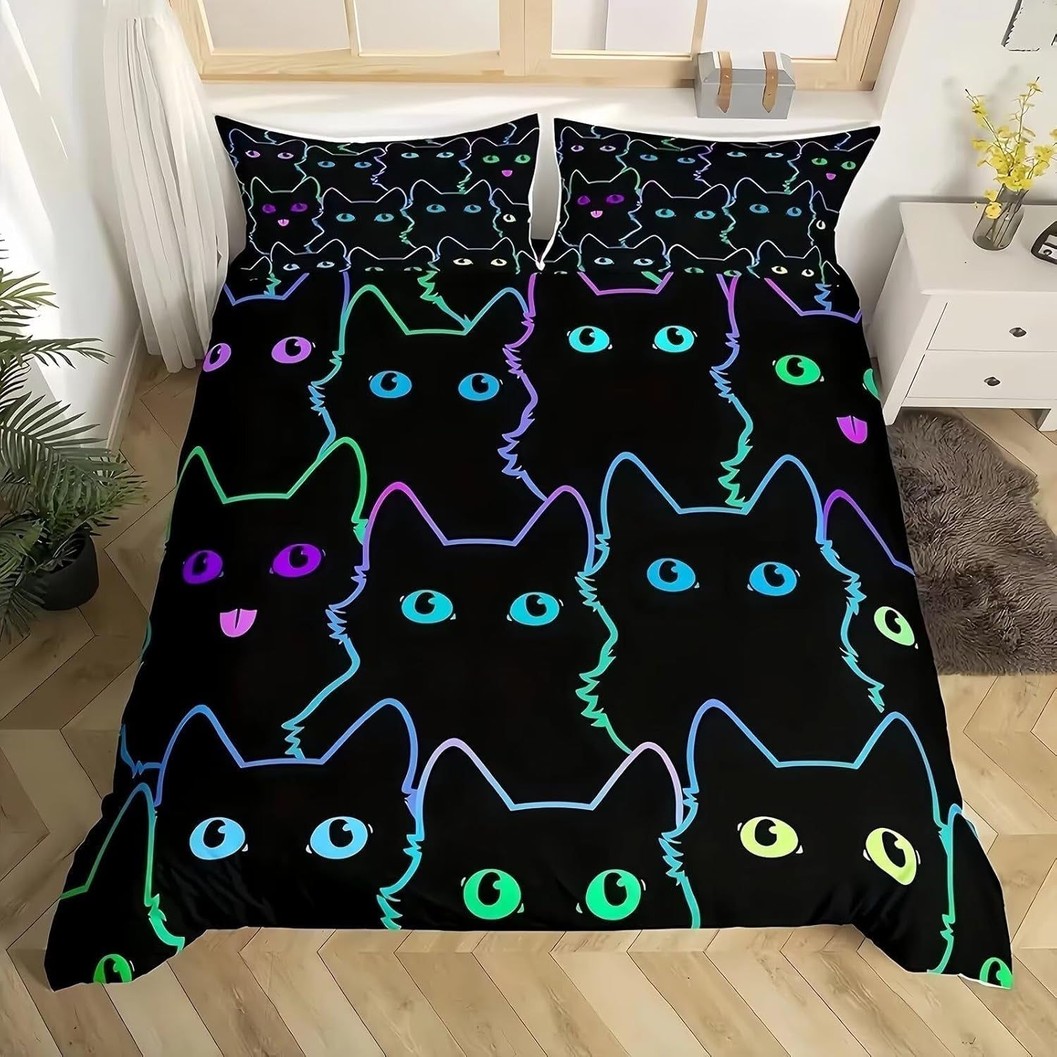 Set lenjerie copii si adolescenti, diverse modele Lenjerie de pat - copii Naty Shop Multicolor9 Double（200×200Cm）