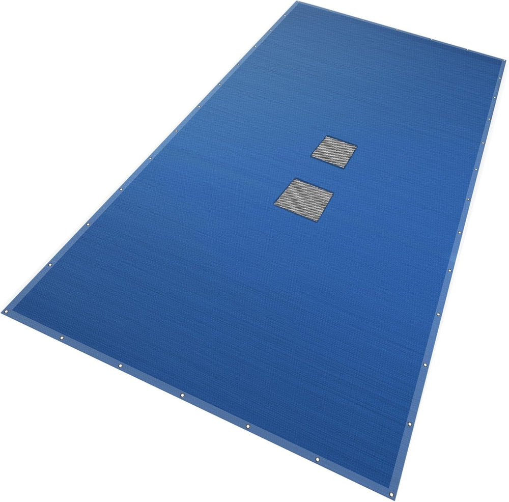 Prelată de piscină dreptunghiulară VOUNOT, prelată de piscină din polietilenă 160 g/m² cu plasă de drenaj, prelată de piscină cu strat dublu, impermeabilă, rezistentă la mucegai, rezistentă la rupere cu inele de aluminiu, 4 x 8 m, albastră